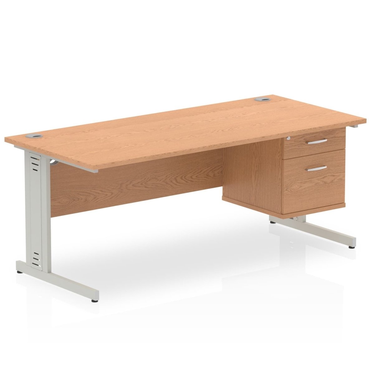 Office furniture impulse-180mm-cable-managed-straight-desk-with-fixed-pedestal Dynamic  MAPLE Desk Colour 2 Drawer 