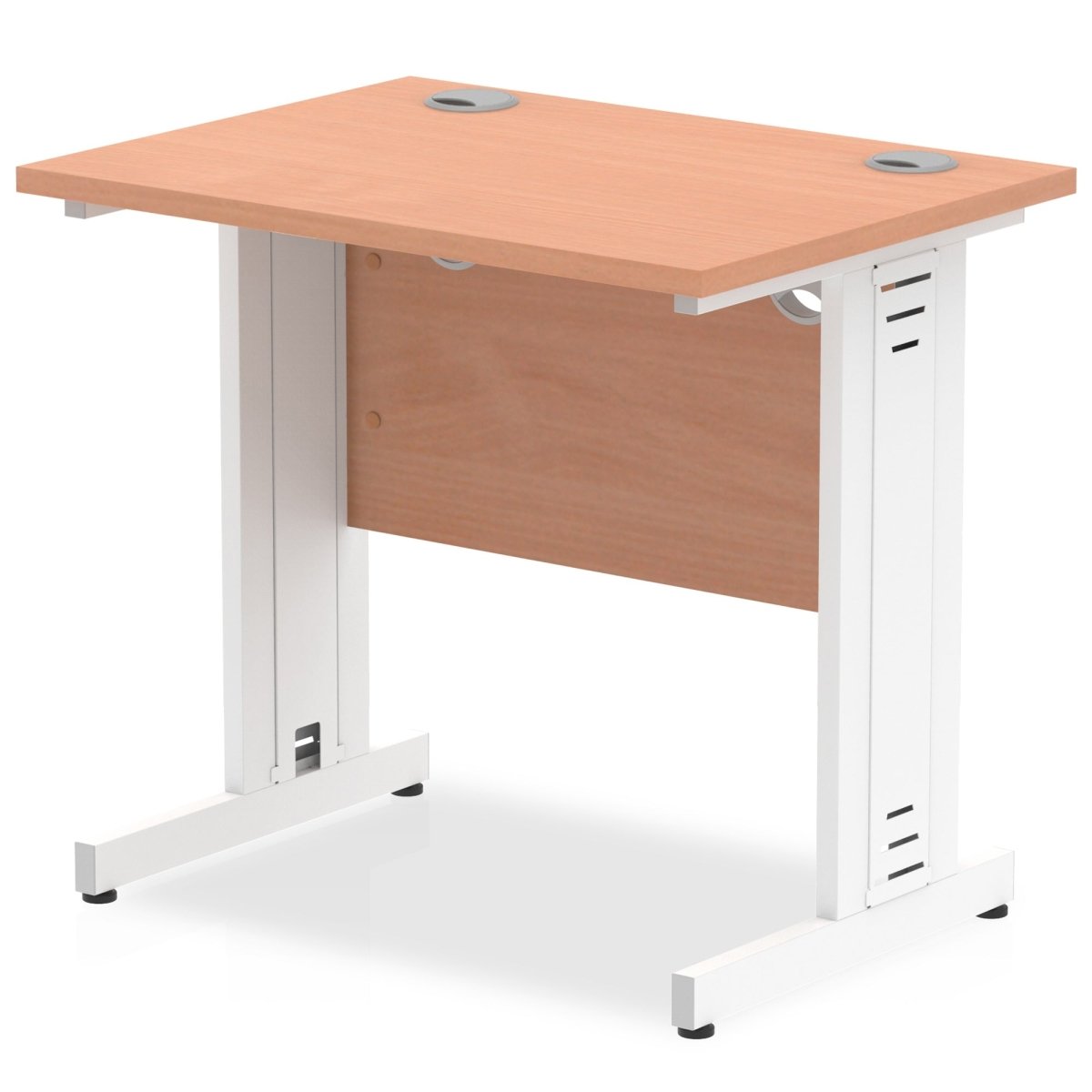 Office furniture impulse-800mm-slimline-desk-cable-managed-leg Dynamic  White Colour Beech 