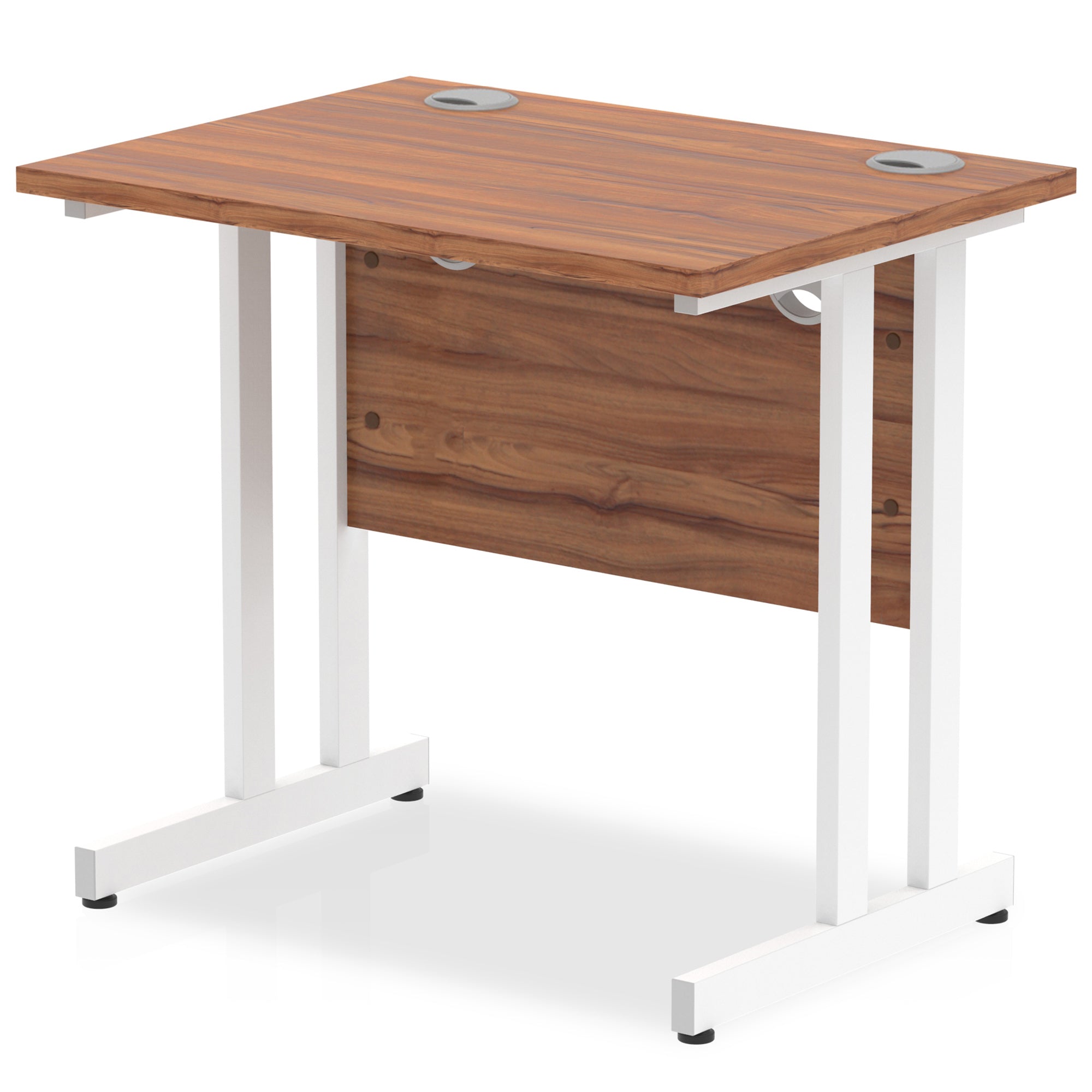 Office furniture impulse-800mm-slimline-desk-cantilever-leg Dynamic  White Colour Walnut 