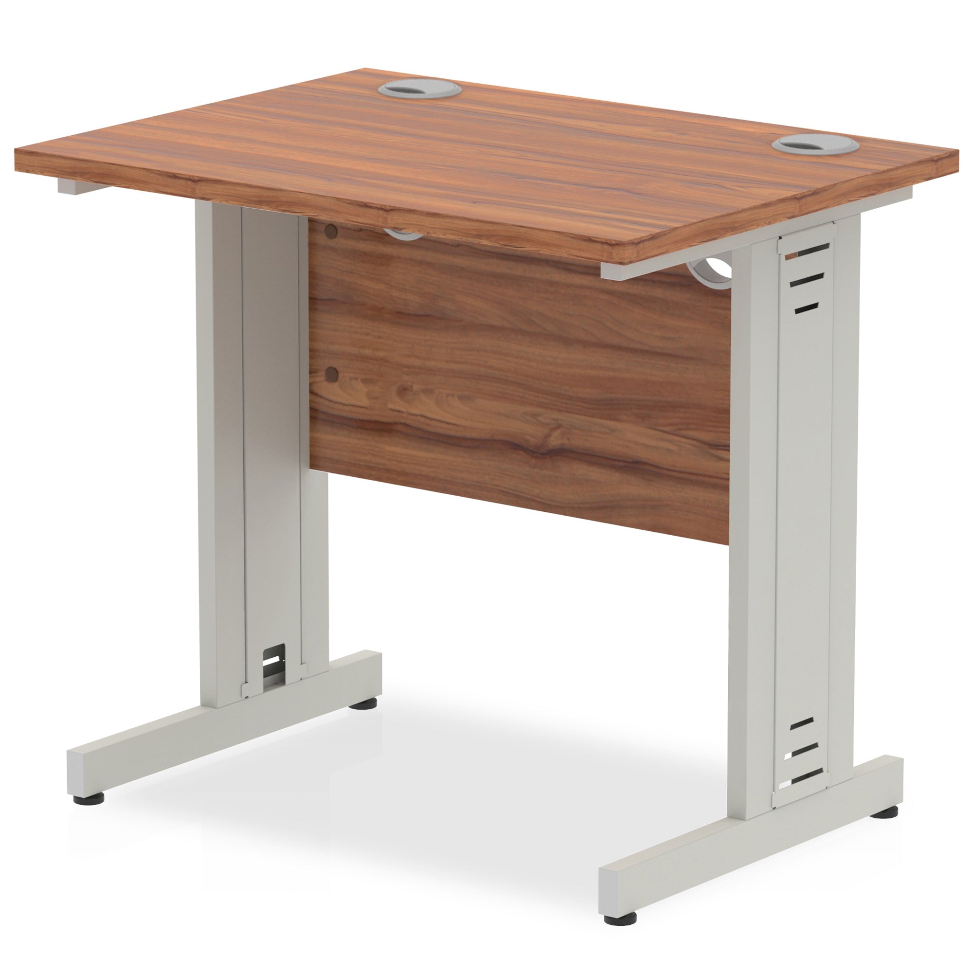 Office furniture impulse-800mm-slimline-desk-cable-managed-leg Dynamic  Silver Colour Walnut 