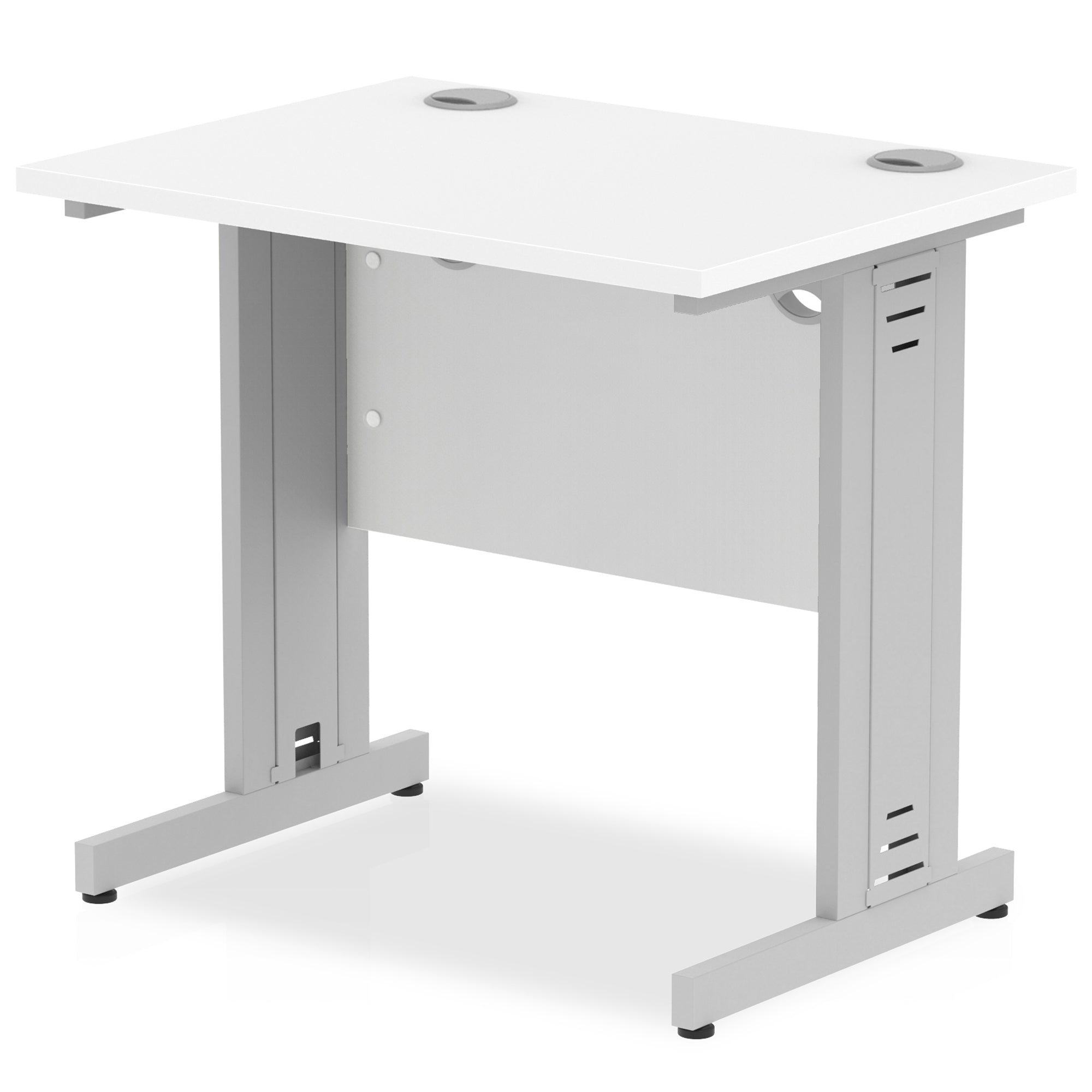 Office furniture impulse-800mm-slimline-desk-cable-managed-leg Dynamic  Silver Colour White 