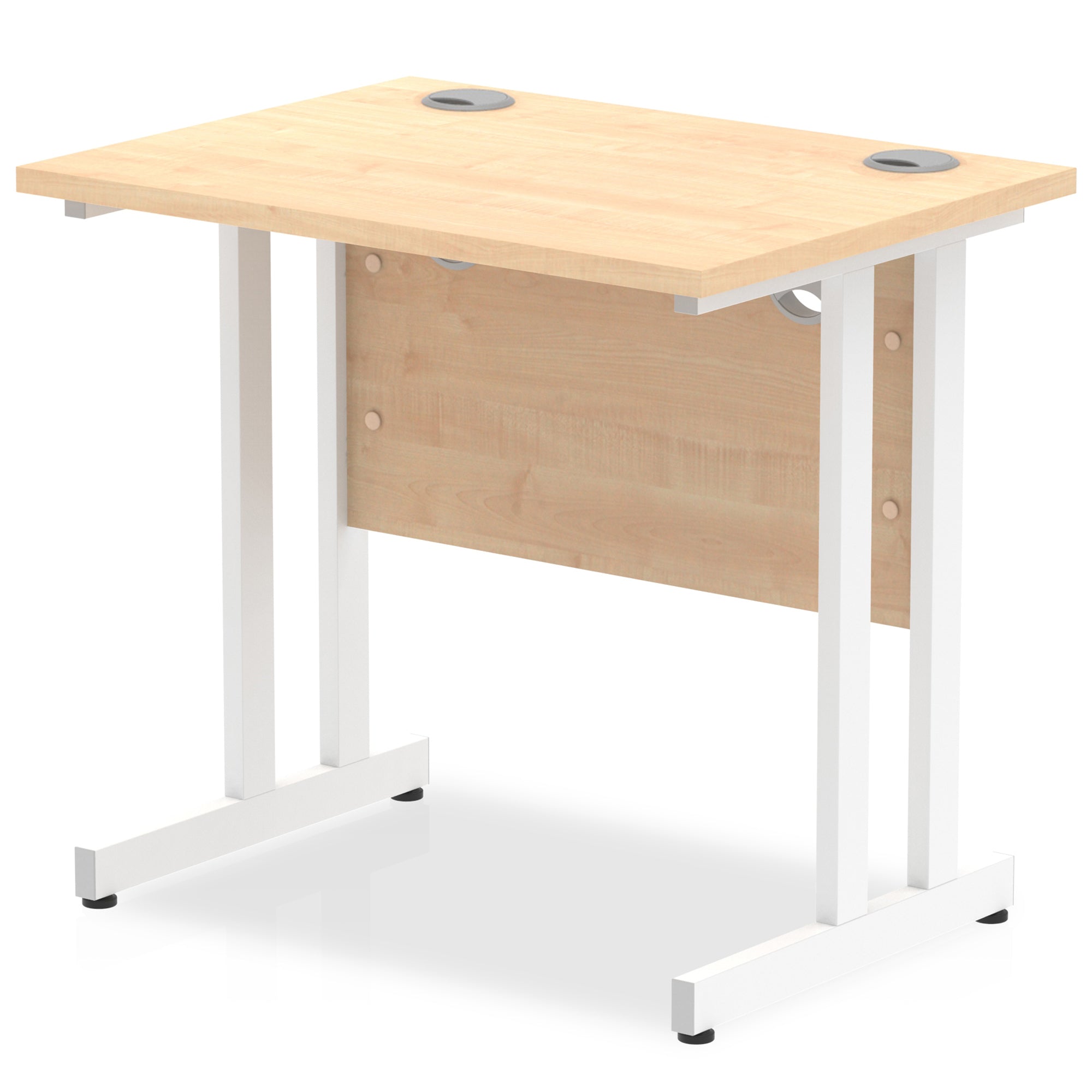 Office furniture impulse-800mm-slimline-desk-cantilever-leg Dynamic  White Colour Maple 
