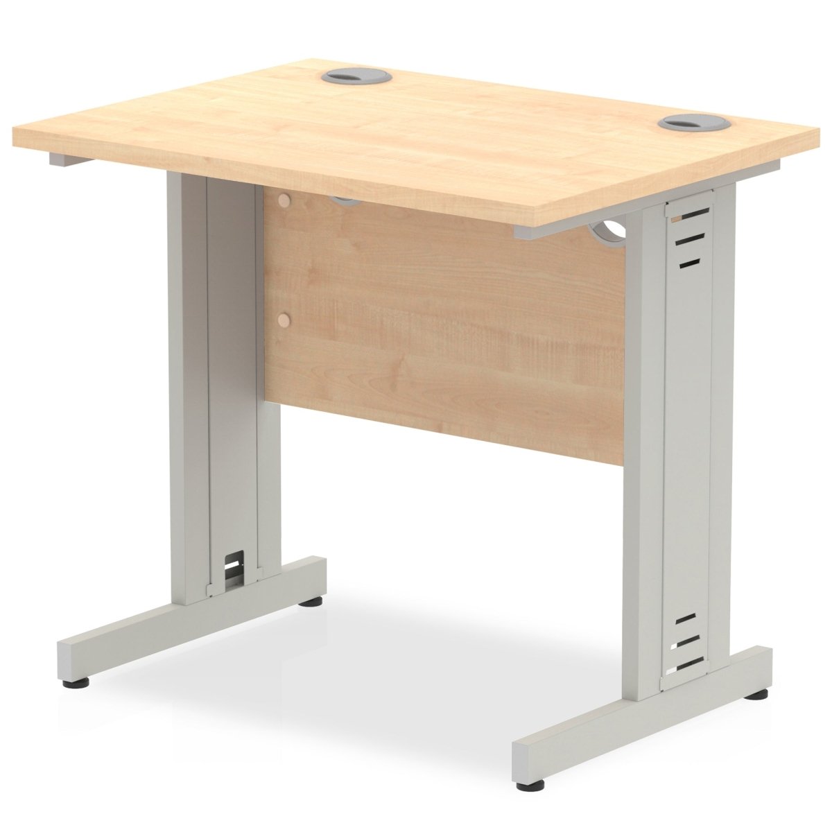 Office furniture impulse-800mm-slimline-desk-cable-managed-leg Dynamic  Silver Colour Maple 