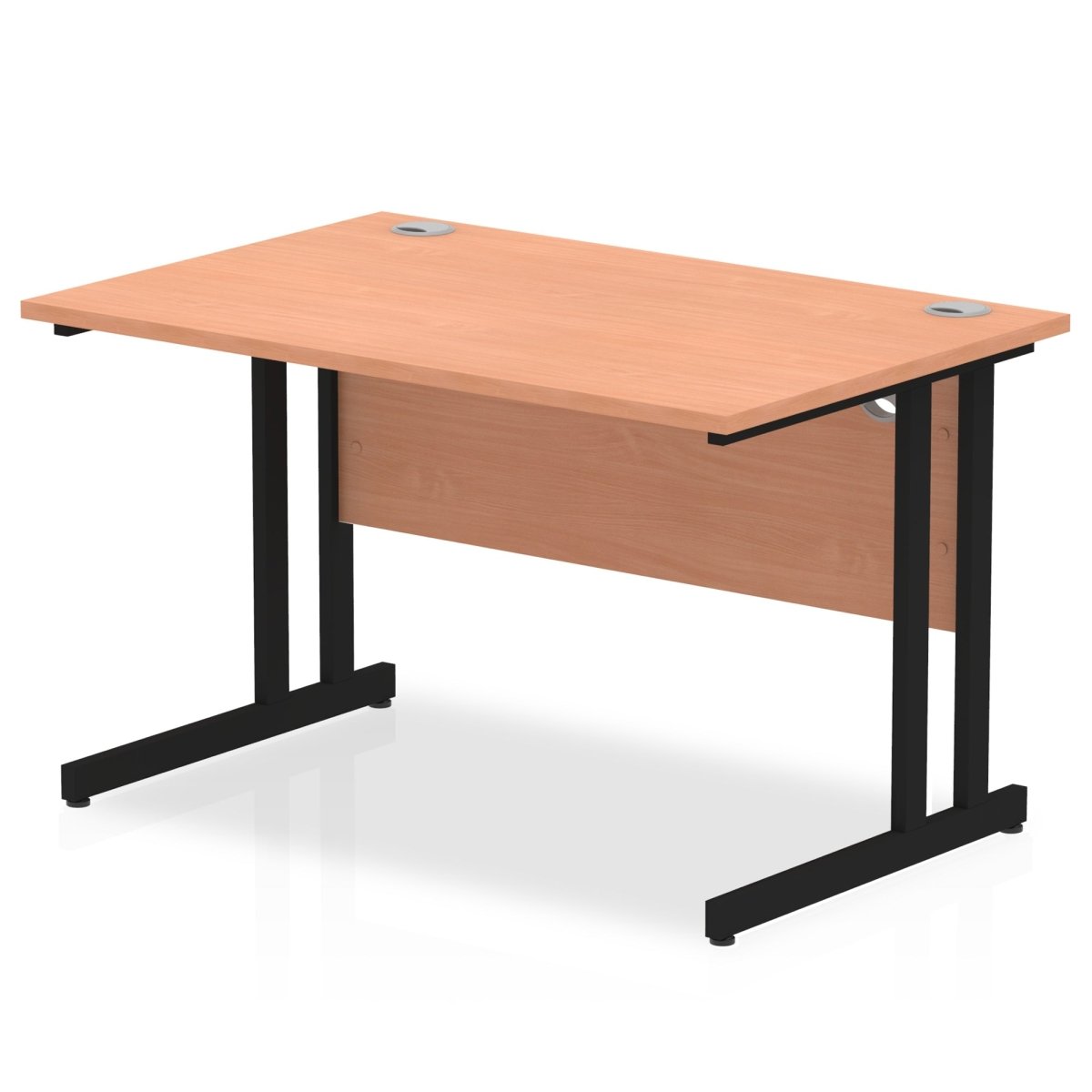 Office furniture impulse-120mm-straight-desk-cantilever-leg Dynamic  Black Colour Beech 
