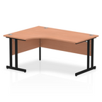 Office furniture impulse-160mm-left-crescent-desk-cantilever-leg Dynamic  Black Colour Beech 