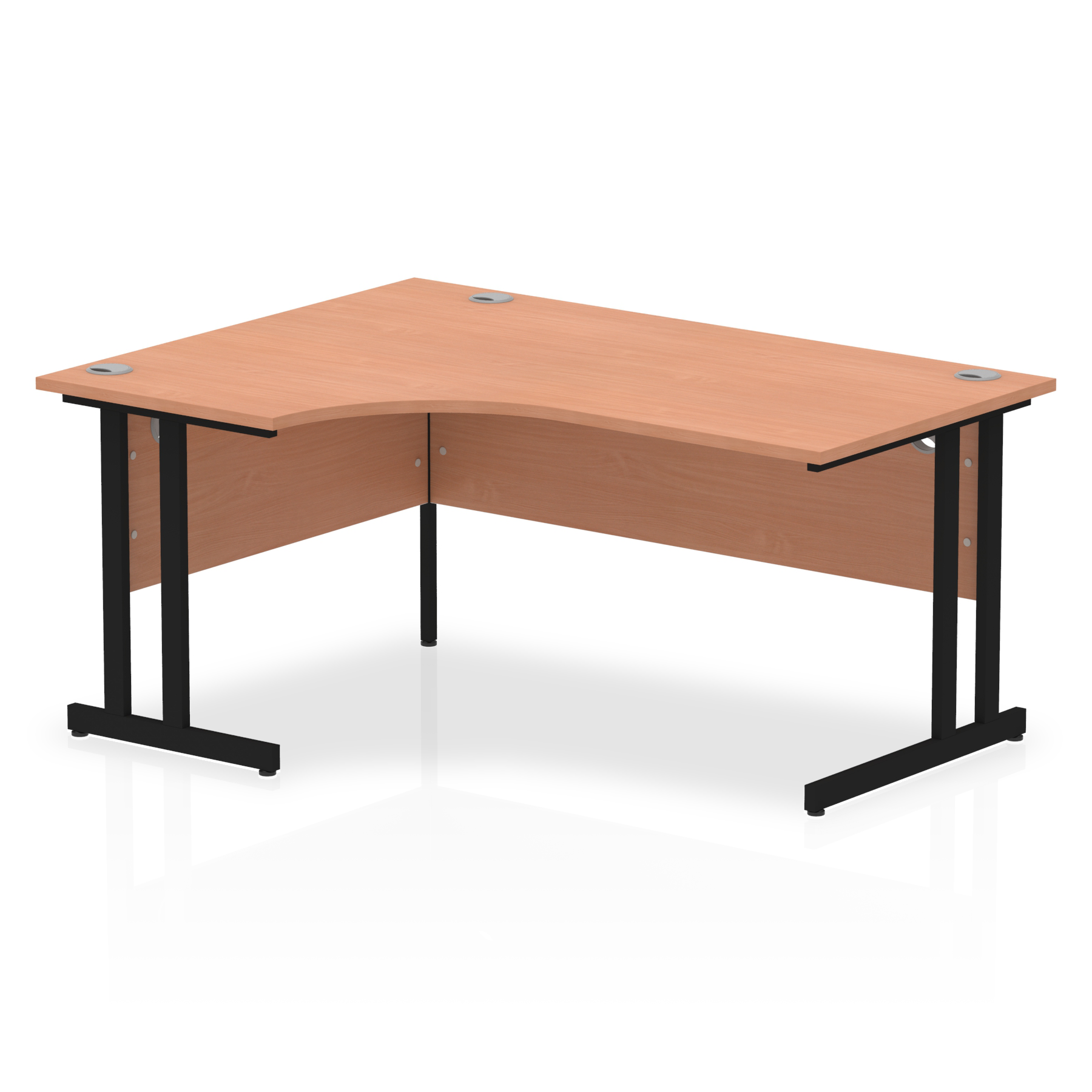 Office furniture impulse-160mm-left-crescent-desk-cantilever-leg Dynamic  Black Colour Beech 
