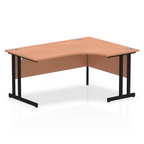 Office furniture impulse-160mm-right-crescent-desk-cantilever-leg Dynamic  Black Colour Beech 