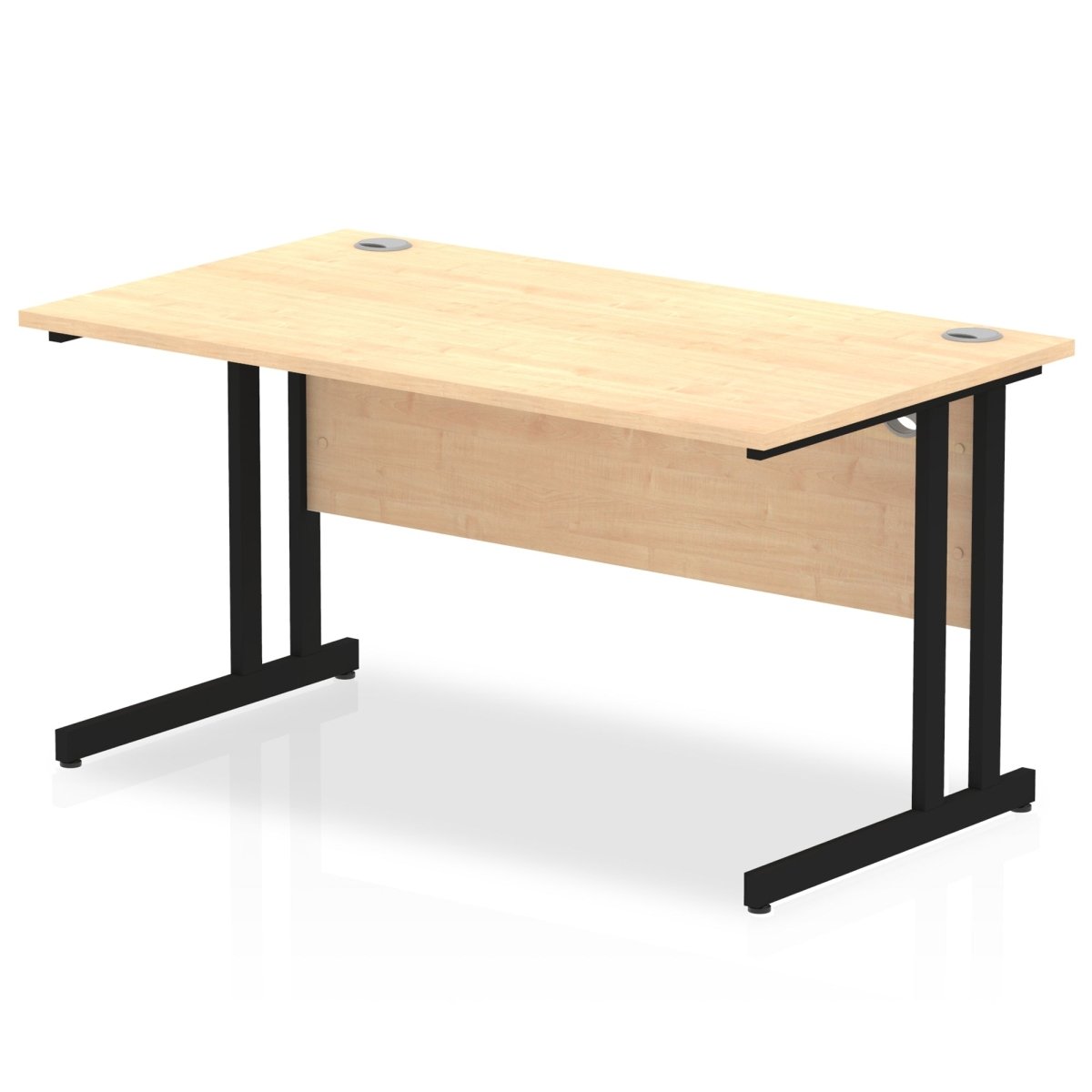 Office furniture impulse-140mm-straight-desk-cantilever-leg Dynamic  Black Colour Maple 
