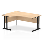 Office furniture impulse-160mm-left-crescent-desk-cantilever-leg Dynamic  Black Colour Maple 