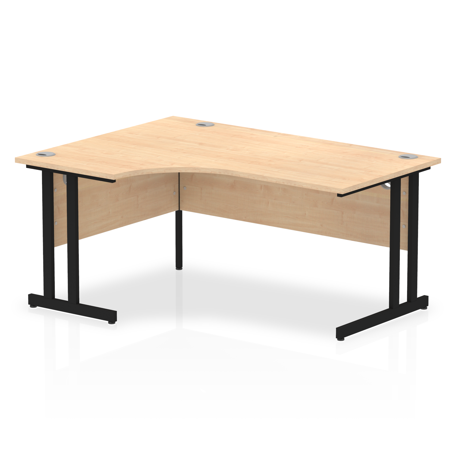 Office furniture impulse-160mm-left-crescent-desk-cantilever-leg Dynamic  Black Colour Maple 
