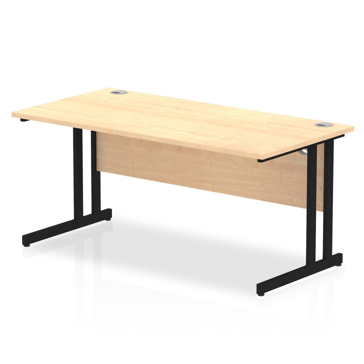 Office furniture impulse-160mm-straight-desk-cantilever-leg Dynamic  Black Colour Maple 