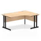 Office furniture impulse-160mm-right-crescent-desk-cantilever-leg Dynamic  Black Colour Maple 