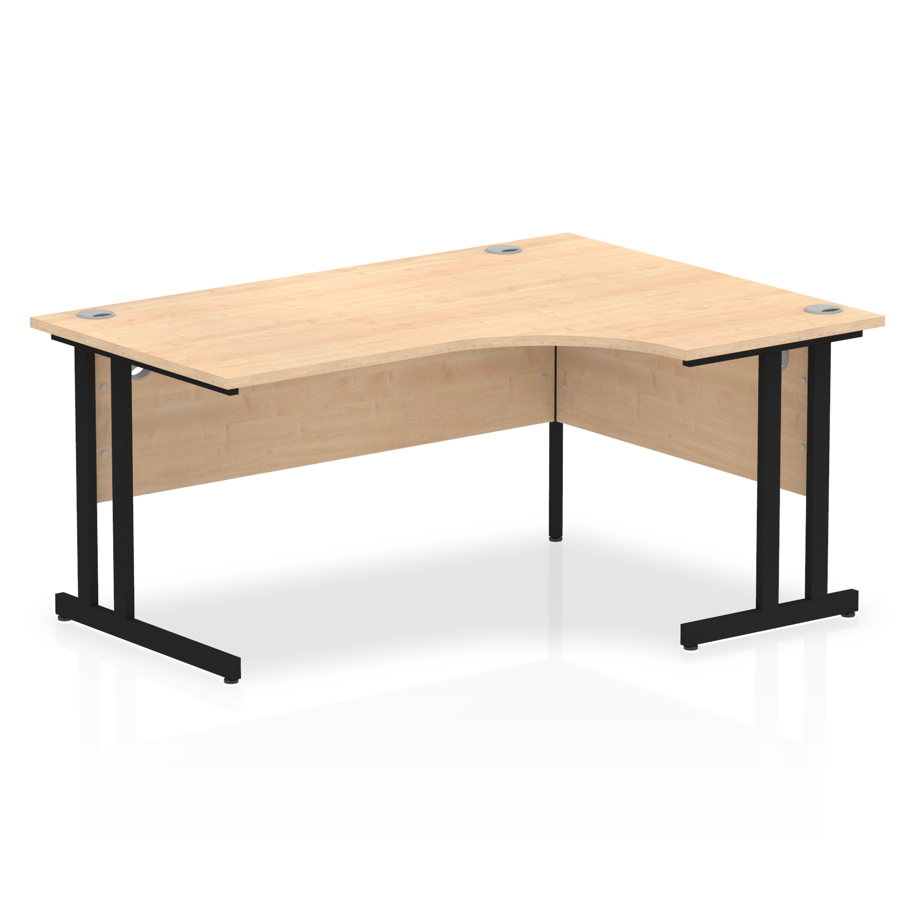 Office furniture impulse-160mm-right-crescent-desk-cantilever-leg Dynamic  Black Colour Maple 