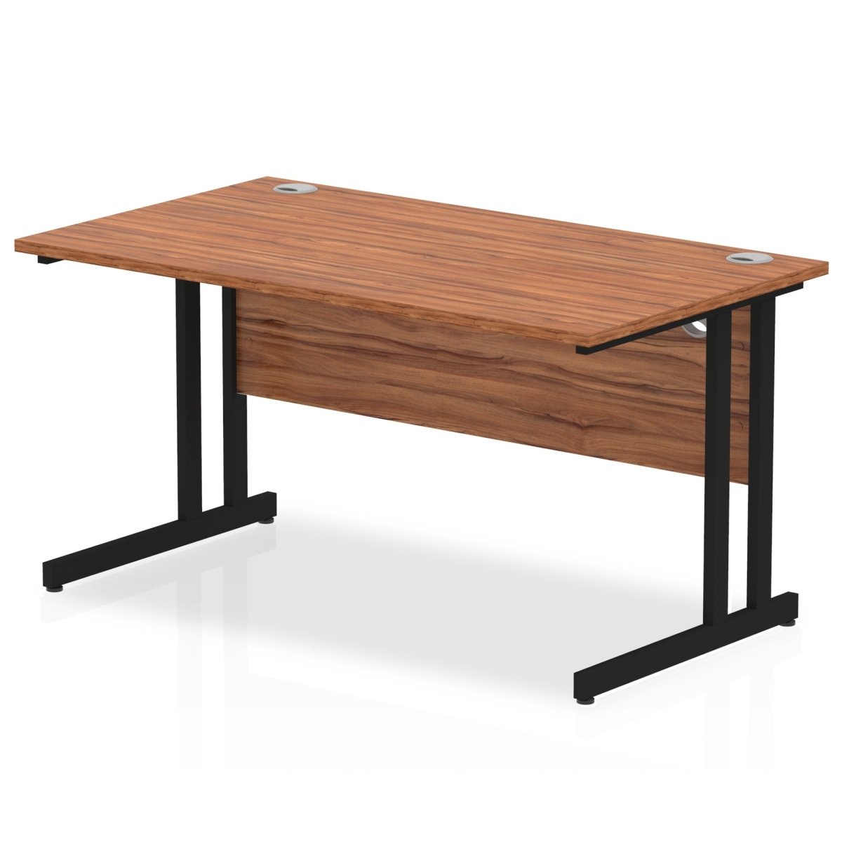 Office furniture impulse-140mm-straight-desk-cantilever-leg Dynamic  Black Colour Walnut 