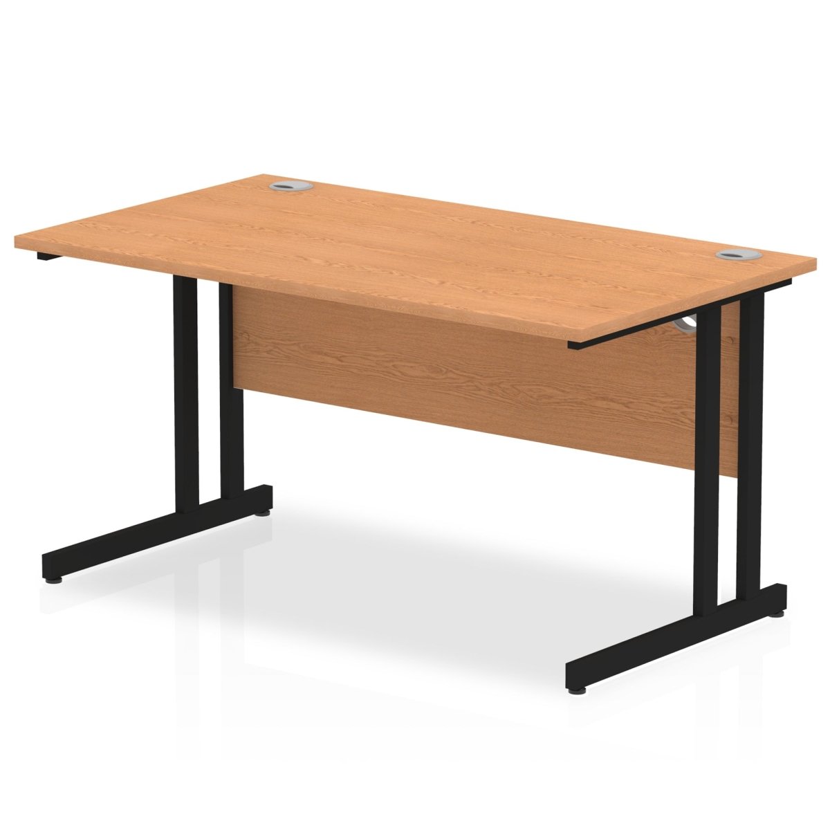 Office furniture impulse-140mm-straight-desk-cantilever-leg Dynamic  Black Colour Oak 