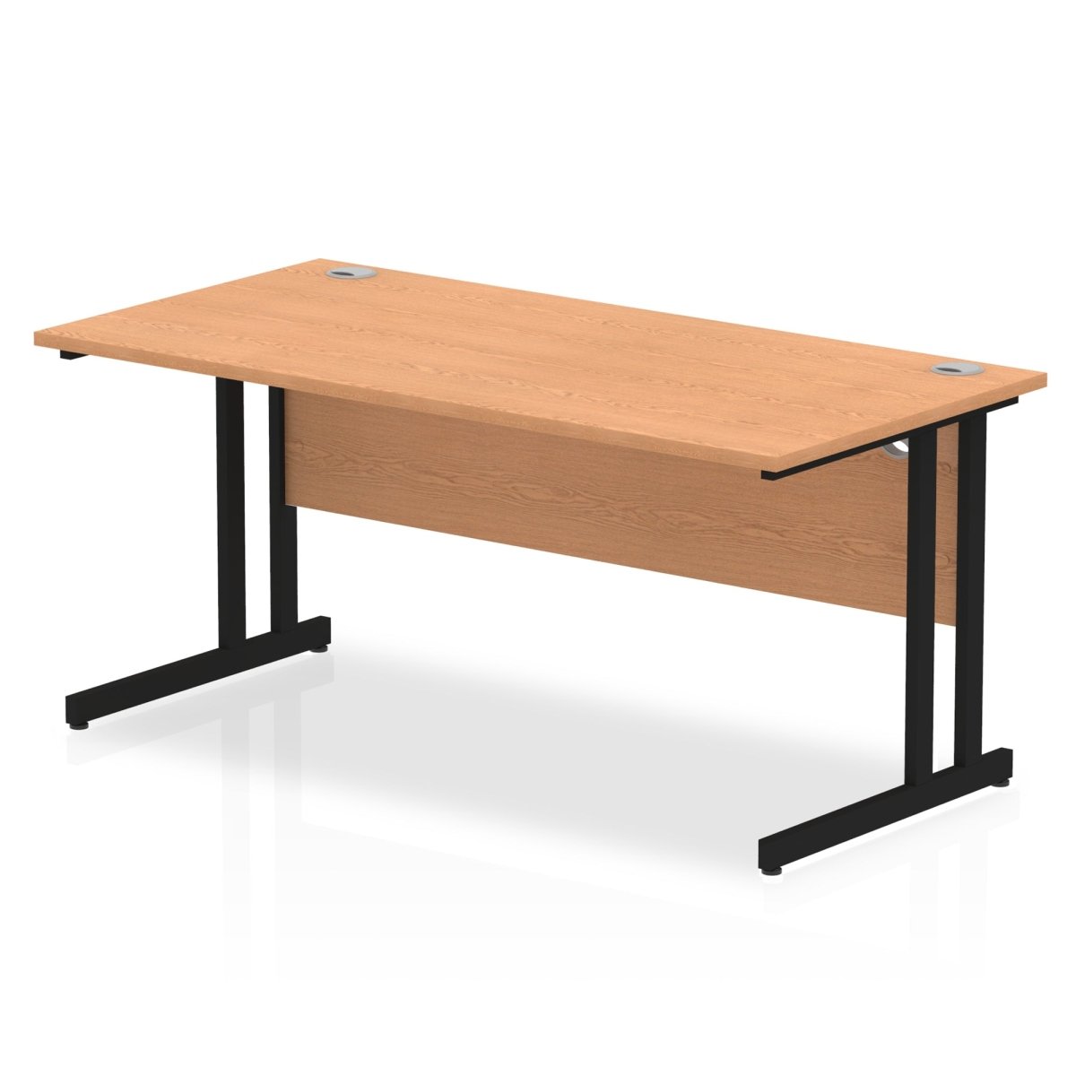 Office furniture impulse-160mm-straight-desk-cantilever-leg Dynamic  Black Colour Oak 