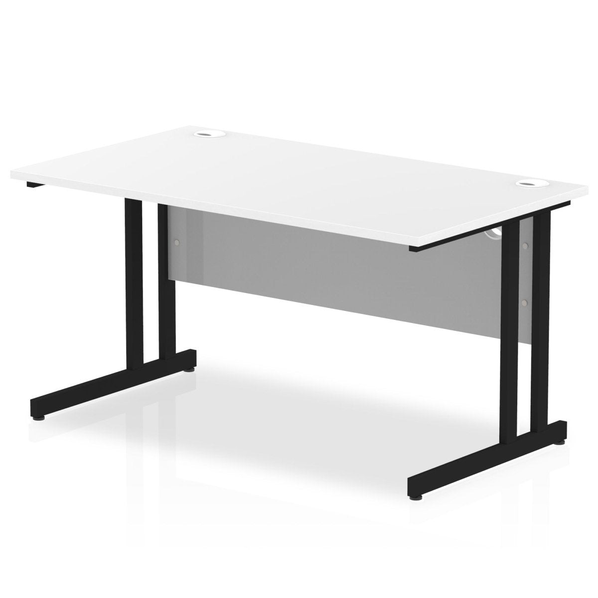 Office furniture impulse-140mm-straight-desk-cantilever-leg Dynamic  Black Colour White 