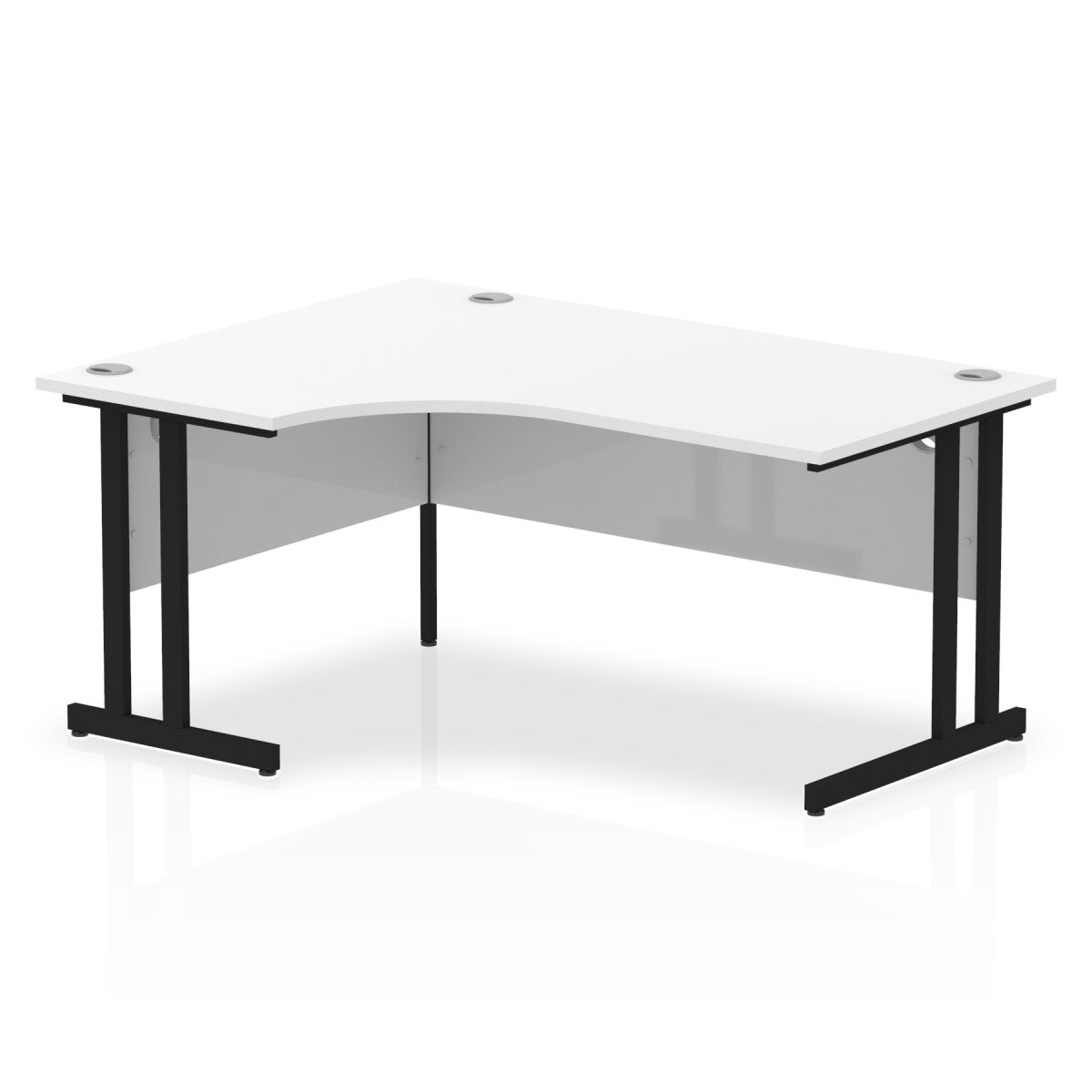 Office furniture impulse-160mm-left-crescent-desk-cantilever-leg Dynamic  Black Colour White 