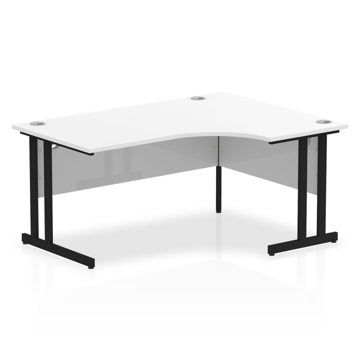 Office furniture impulse-160mm-right-crescent-desk-cantilever-leg Dynamic  Black Colour White 