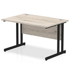 Office furniture impulse-120mm-straight-desk-cantilever-leg Dynamic  Black Colour Grey Oak 