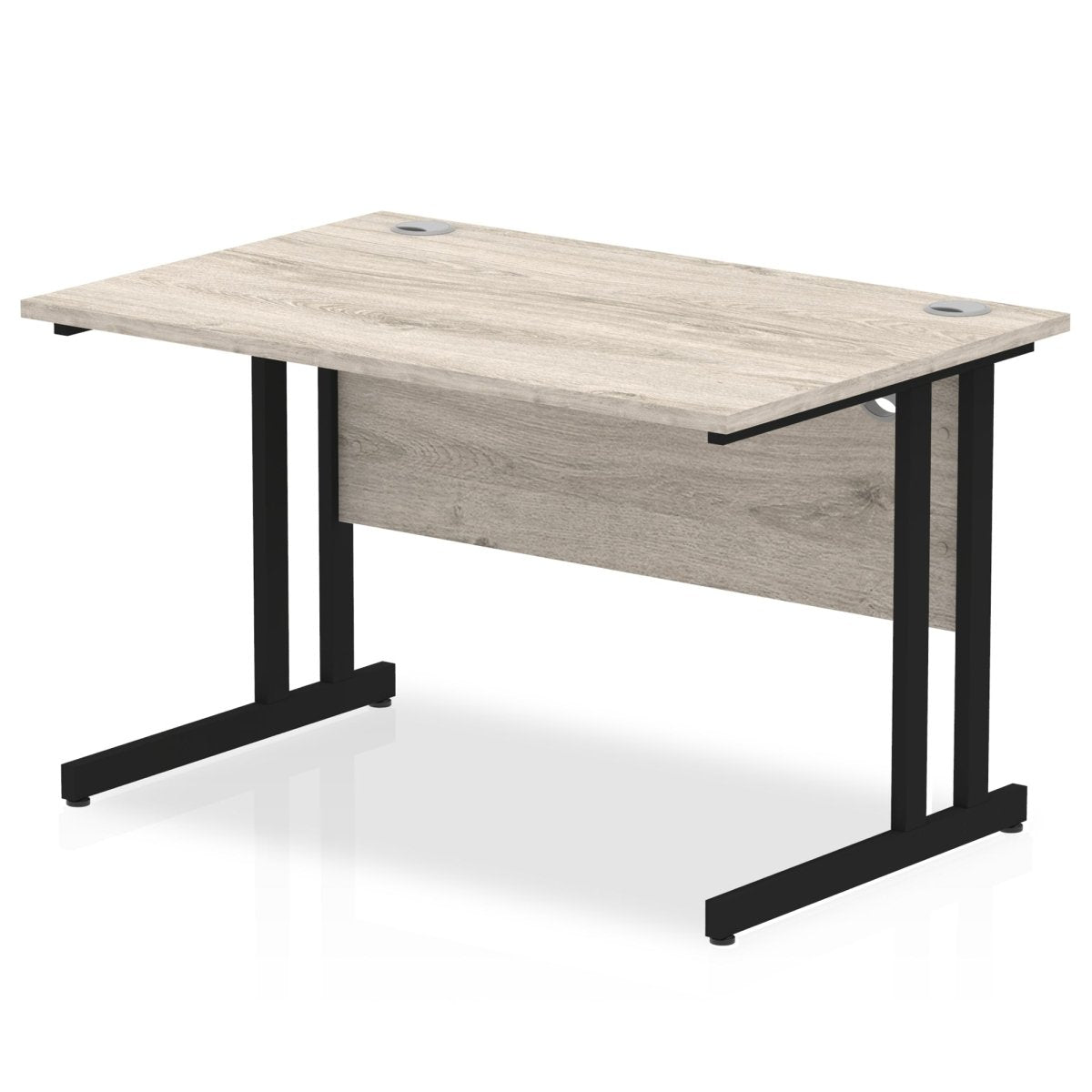 Office furniture impulse-120mm-straight-desk-cantilever-leg Dynamic  Black Colour Grey Oak 