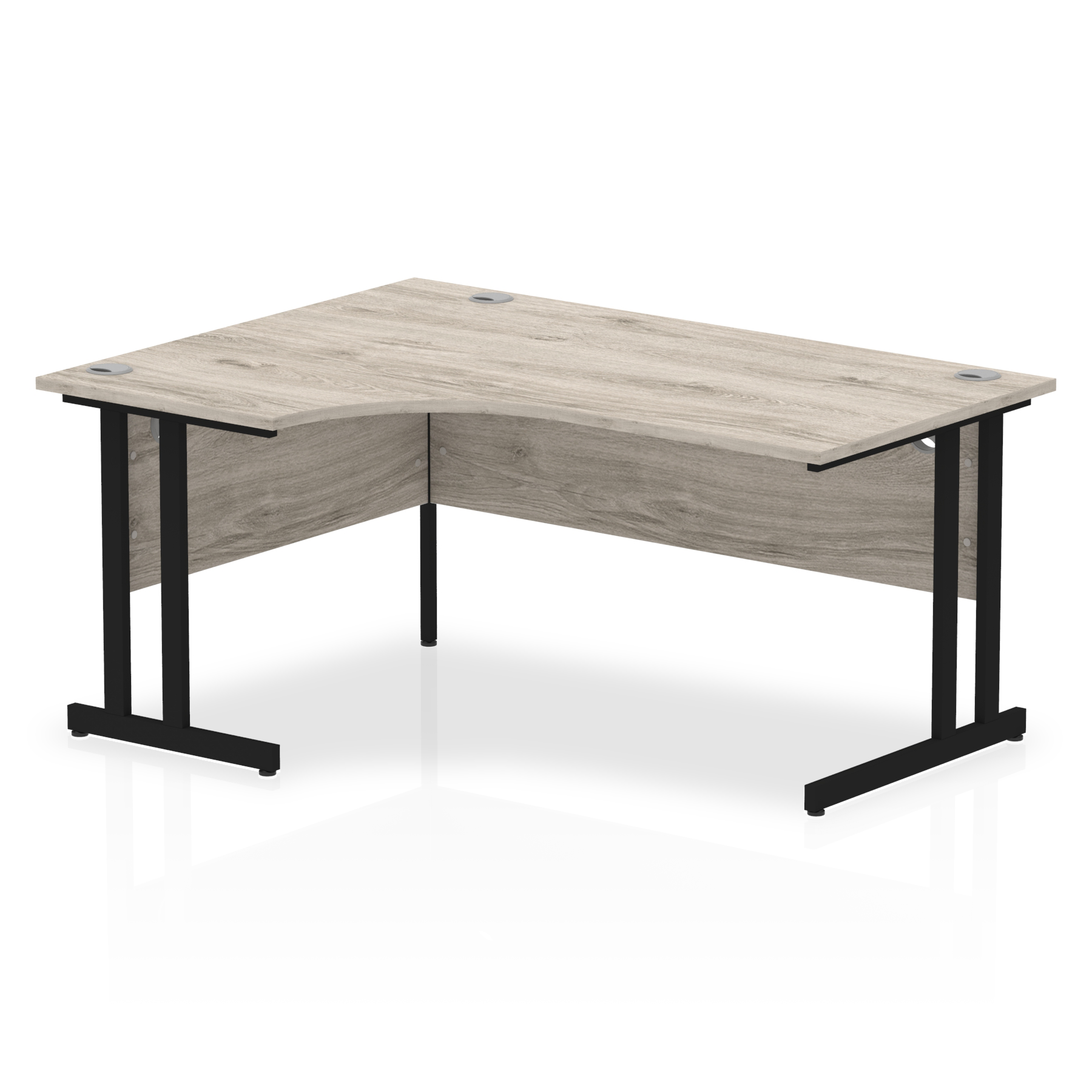 Office furniture impulse-160mm-left-crescent-desk-cantilever-leg Dynamic  Black Colour Grey Oak 
