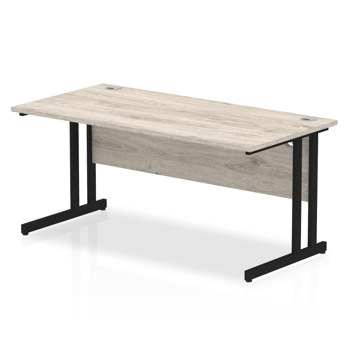 Office furniture impulse-160mm-straight-desk-cantilever-leg Dynamic  Black Colour Grey Oak 