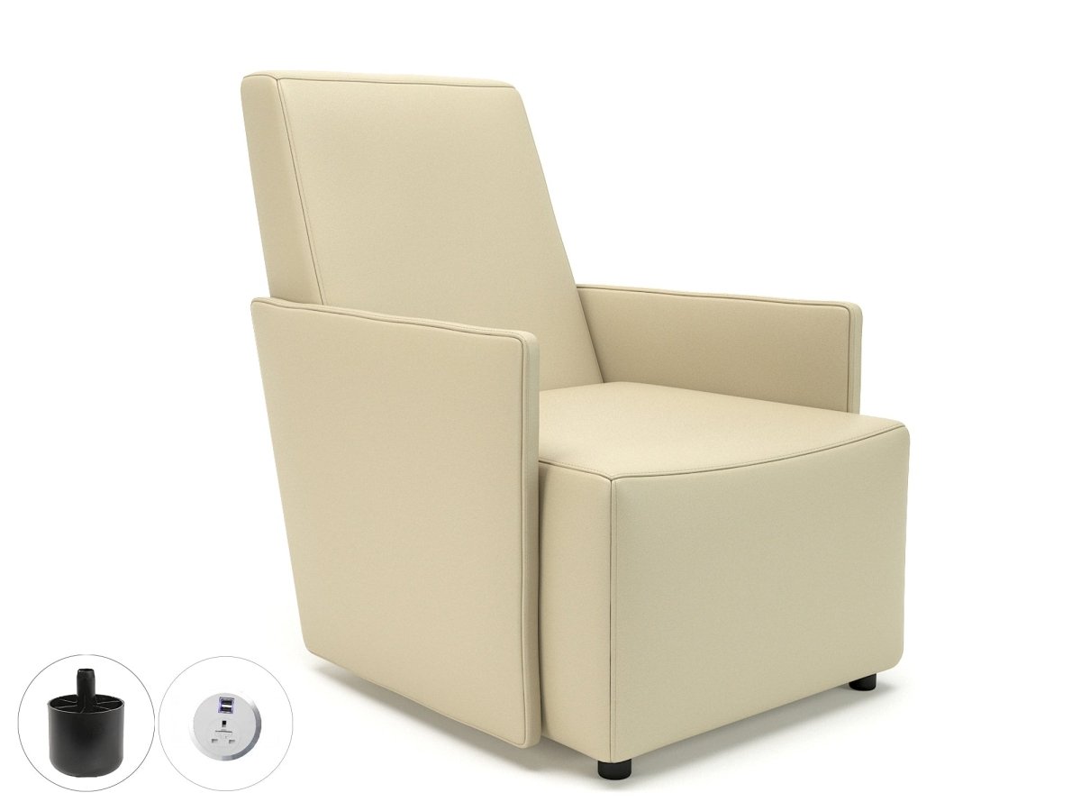 Office furniture pella-69cm-wide-armchair-in-cristina-marrone-ultima-faux-leather-with-socket Dynamic   Colour Cream 