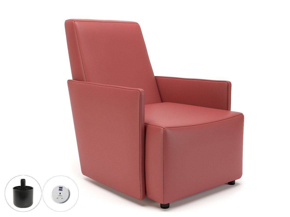 Office furniture pella-69cm-wide-armchair-in-cristina-marrone-ultima-faux-leather-with-socket Dynamic   Colour Steel 