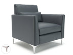 Office Soft seating Roselle 90cm Wide Armchair in Ultima Faux Leather Chrome Colour Atlantic 