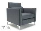 Office Soft seating Roselle 90cm Wide Armchair in Ultima Faux Leather with Socket Chrome Colour Atlantic 