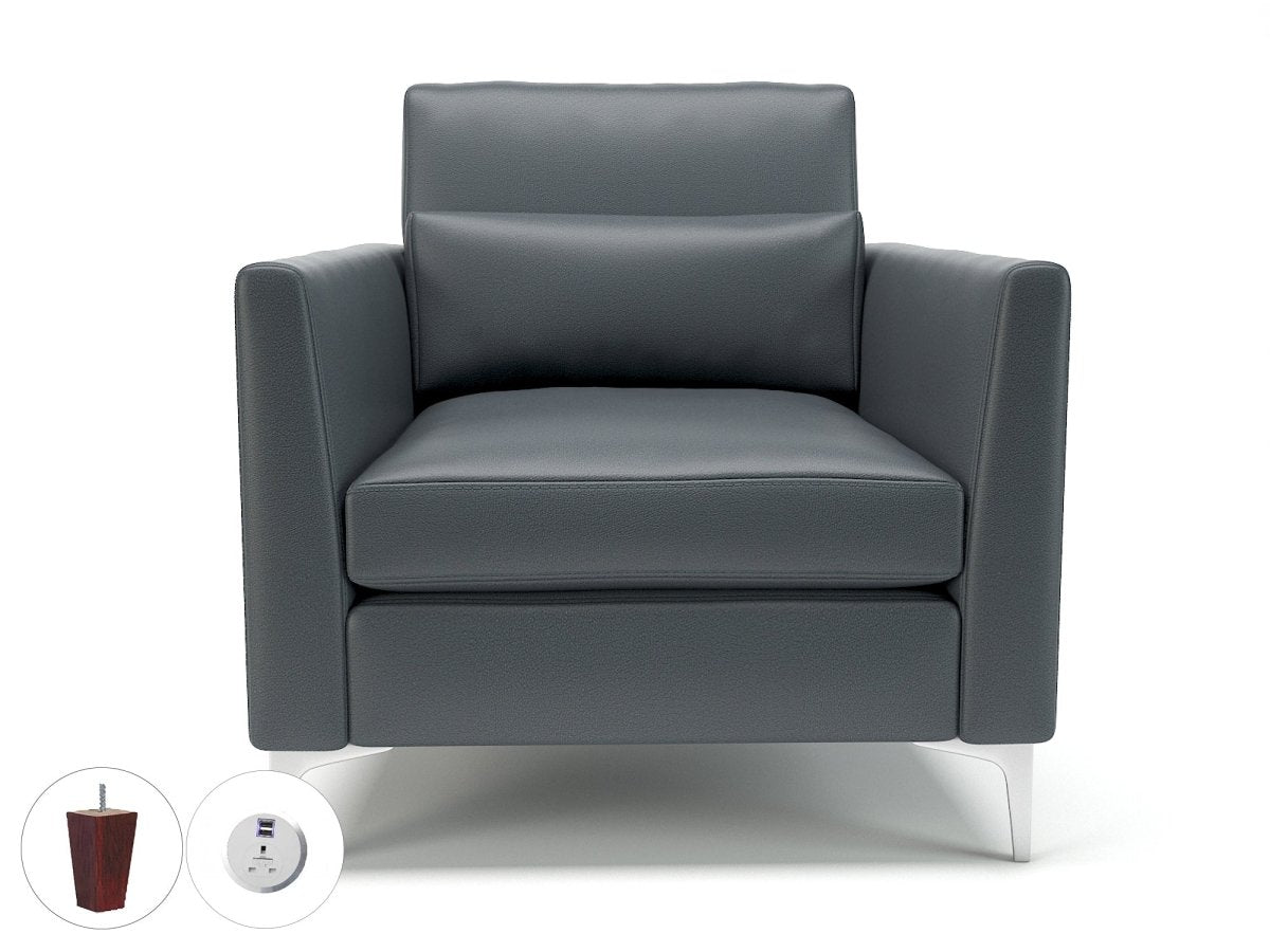 roselle-90cm-wide-armchair-in-cristina-marrone-ultima-faux-leather-with-socket Dynamic  Matt Black Colour Chalk 