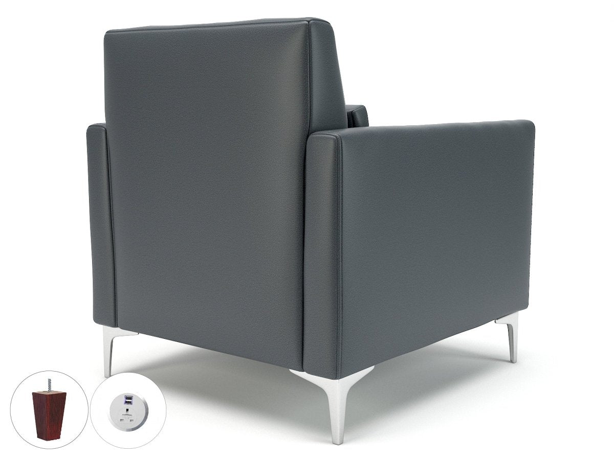 roselle-90cm-wide-armchair-in-cristina-marrone-ultima-faux-leather-with-socket Dynamic  Chrome Colour Chilli 