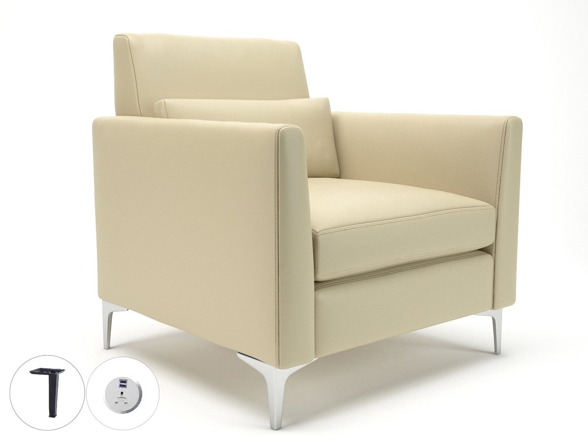 roselle-90cm-wide-armchair-in-cristina-marrone-ultima-faux-leather-with-socket Dynamic  Matt Black Colour Cream 