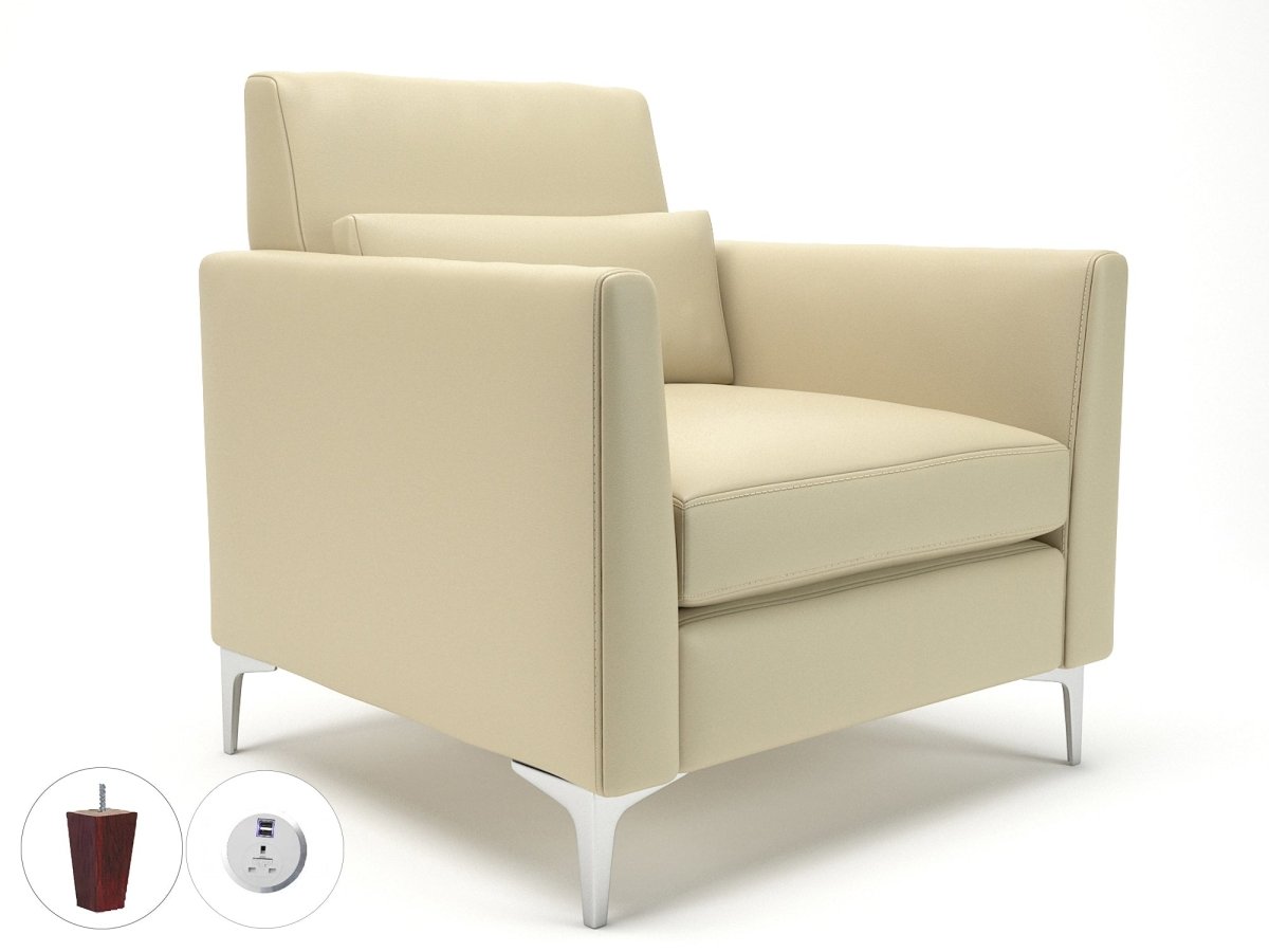 roselle-90cm-wide-armchair-in-cristina-marrone-ultima-faux-leather-with-socket Dynamic  Light Wood Colour Mocha 