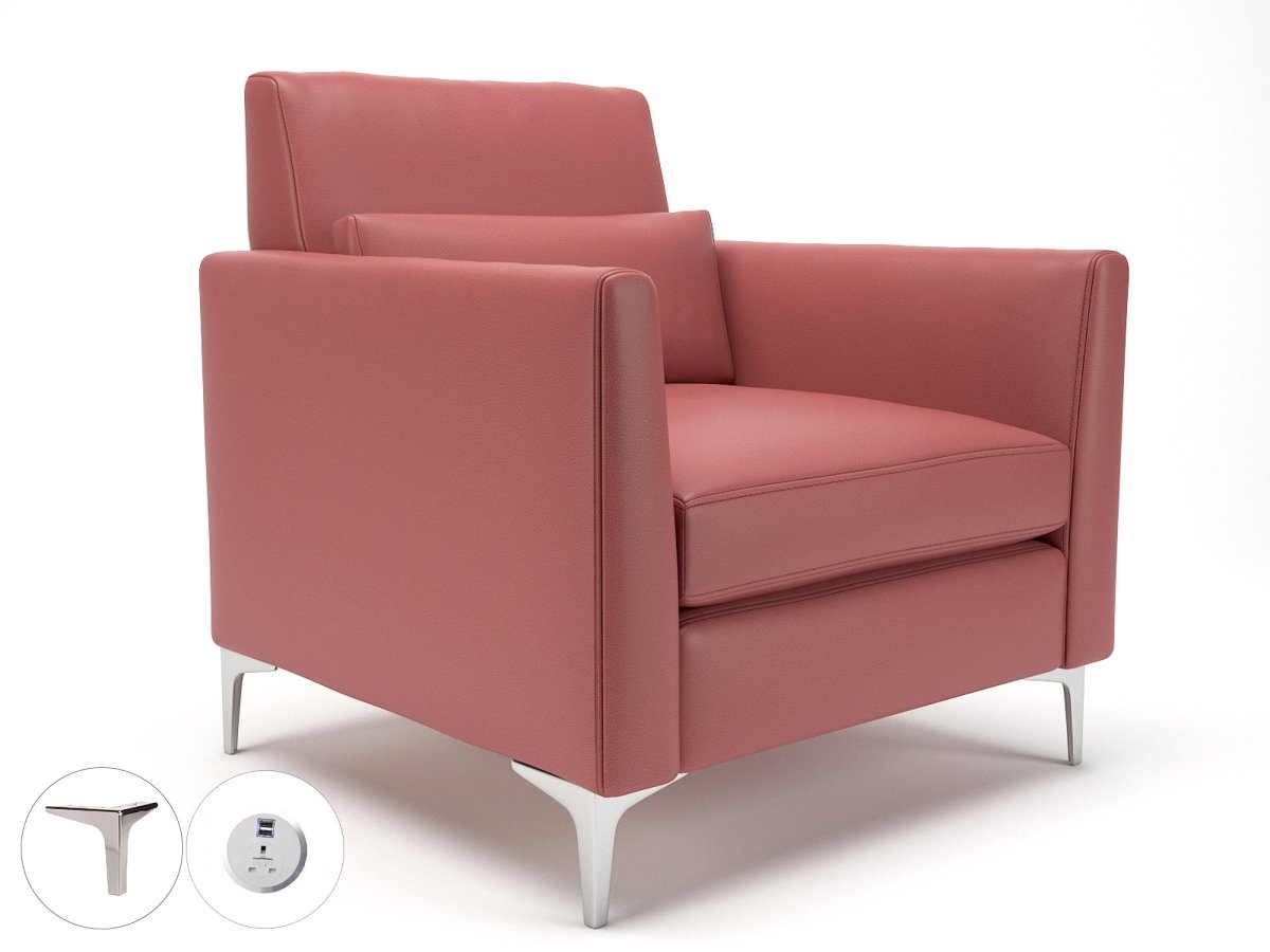 roselle-90cm-wide-armchair-in-cristina-marrone-ultima-faux-leather-with-socket Dynamic  Chrome Colour Taupe 