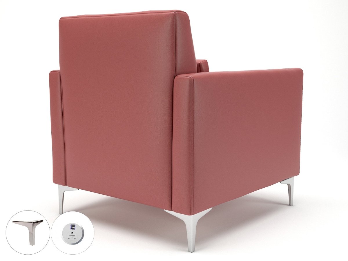 roselle-90cm-wide-armchair-in-cristina-marrone-ultima-faux-leather-with-socket Dynamic  Light Wood Colour Taupe 