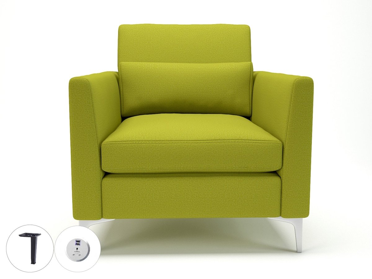 Office furniture roselle-90cm-wide-armchair-in-warwick-dolly-fabric-with-socket Dynamic  Chrome Colour Denim 