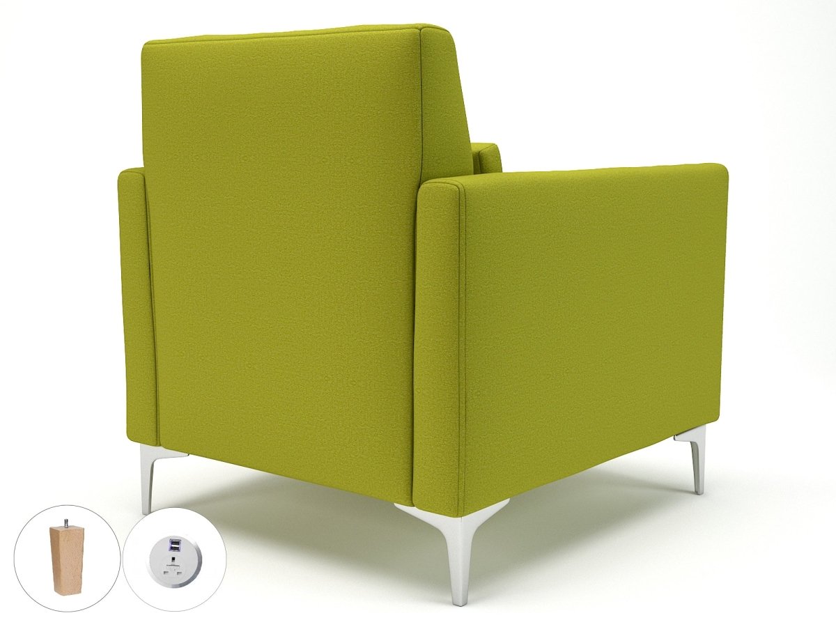 Office furniture roselle-90cm-wide-armchair-in-warwick-dolly-fabric-with-socket Dynamic  Matt Black Colour Ebony 