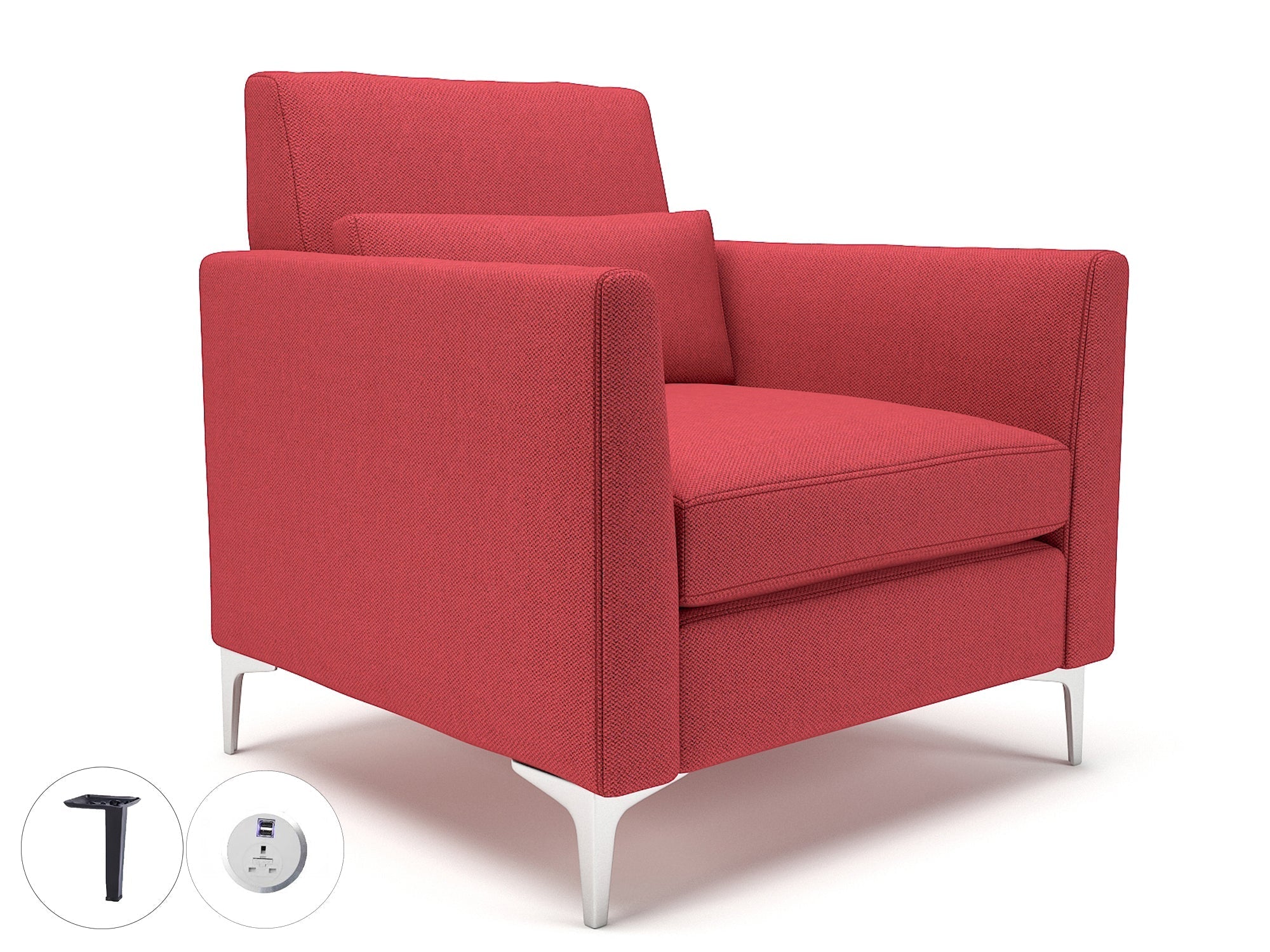 Office furniture roselle-90cm-wide-armchair-in-camira-era-fabric-with-socket Dynamic  Matt Black Colour Cycle 