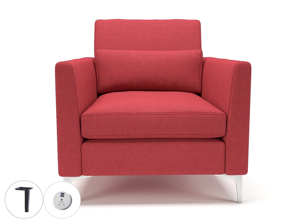 Office furniture roselle-90cm-wide-armchair-in-camira-era-fabric-with-socket Dynamic  Chrome Colour Everlasting 