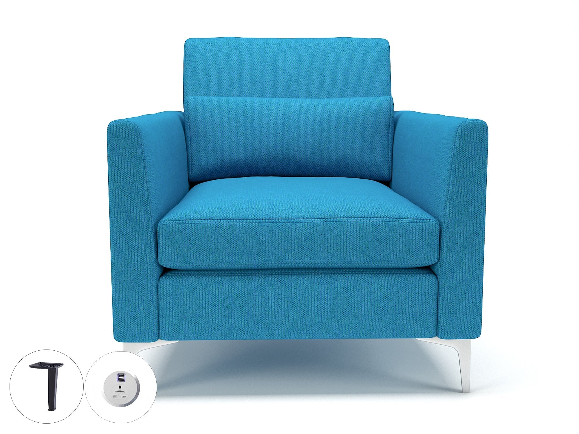 Office furniture roselle-90cm-wide-armchair-in-camira-era-fabric-with-socket Dynamic  Chrome Colour Perennial 