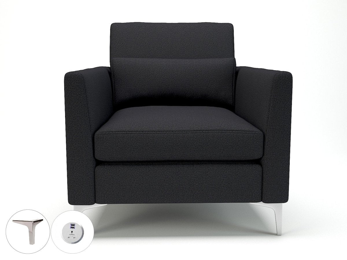 Office furniture roselle-90cm-wide-armchair-in-warwick-dolly-fabric-with-socket Dynamic  Ebony Wood Colour Lagoon 