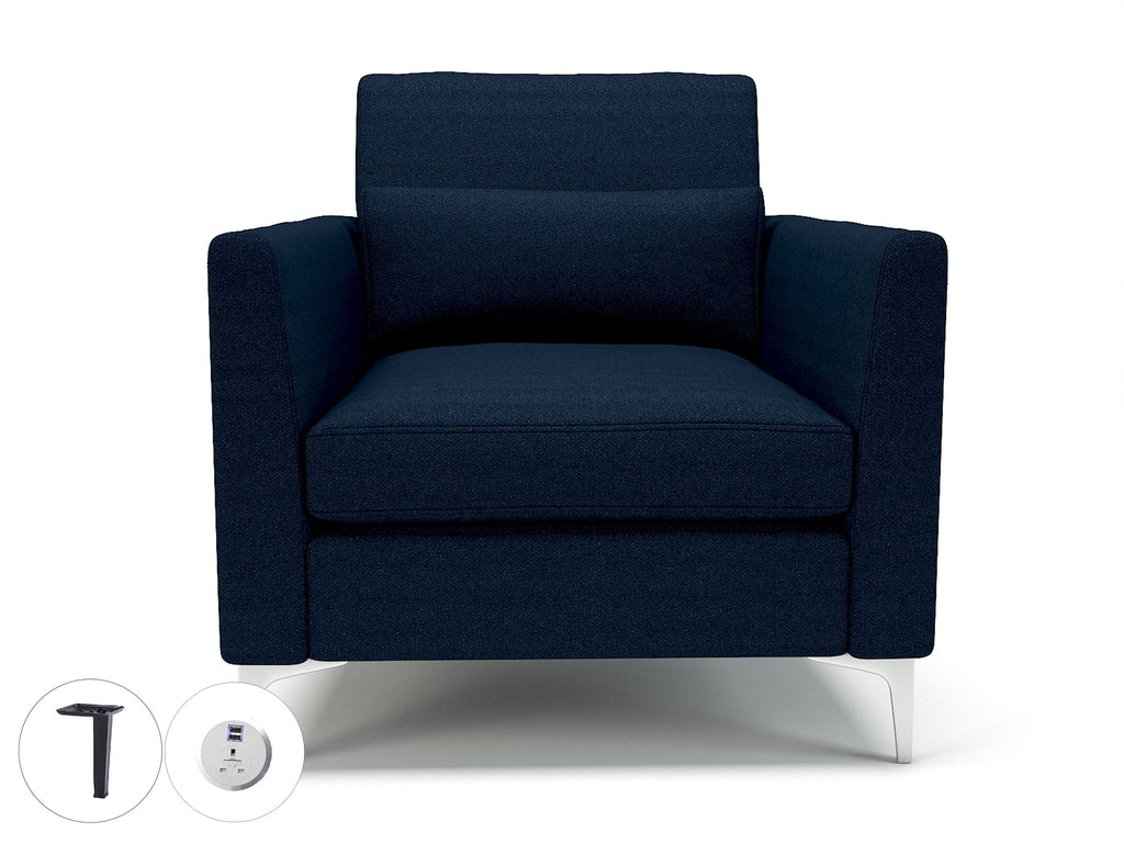 Office furniture roselle-90cm-wide-armchair-in-camira-era-fabric-with-socket Dynamic  Chrome Colour Prime 