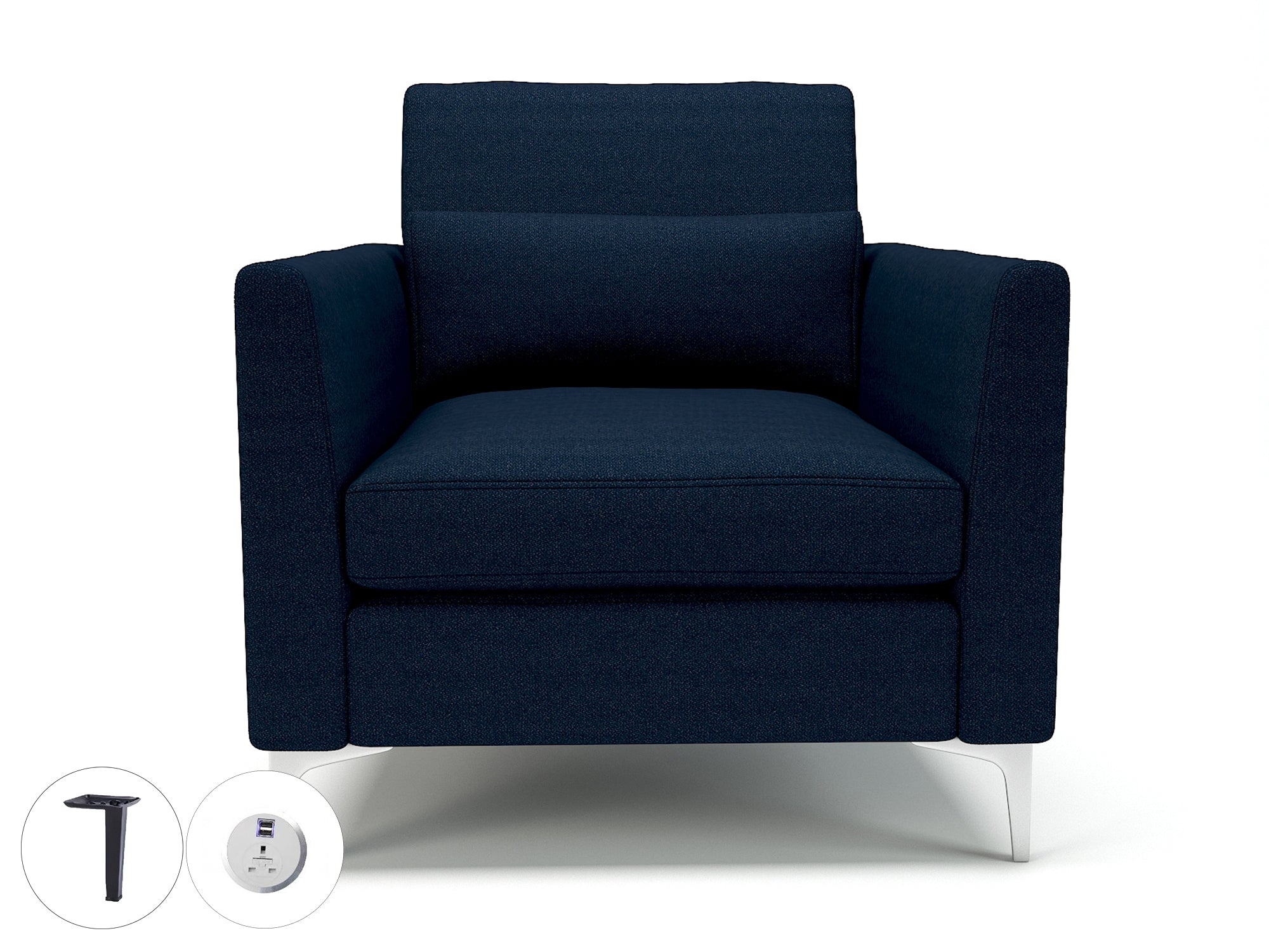 Office furniture roselle-90cm-wide-armchair-in-camira-era-fabric-with-socket Dynamic  Chrome Colour Prime 