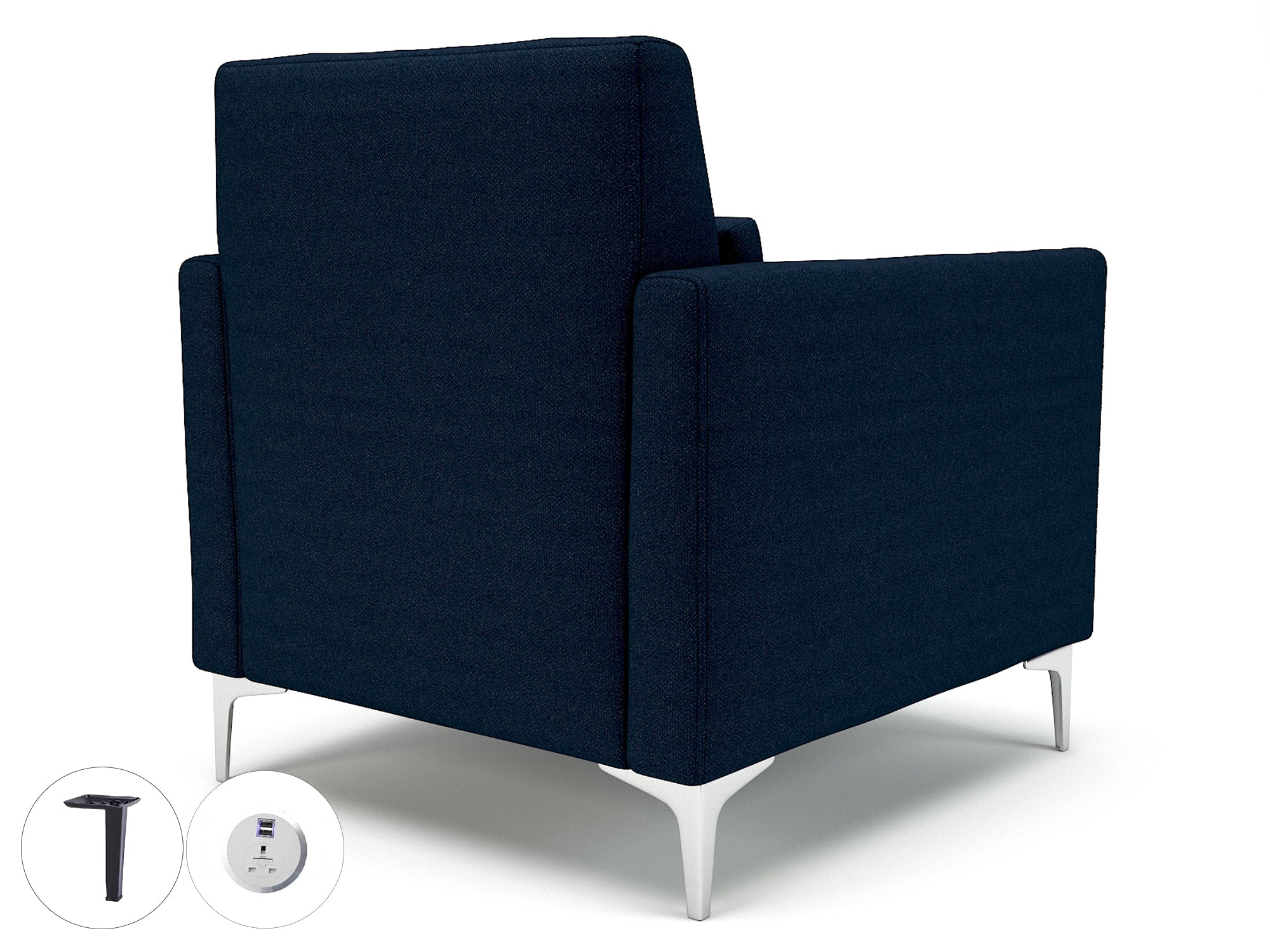 Office furniture roselle-90cm-wide-armchair-in-camira-era-fabric-with-socket Dynamic  Ebony Wood Colour Prime 