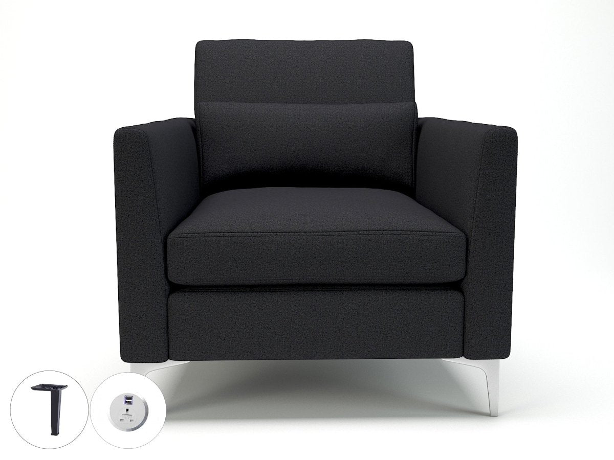 Office furniture roselle-90cm-wide-armchair-in-warwick-dolly-fabric-with-socket Dynamic  Chrome Colour Linen 