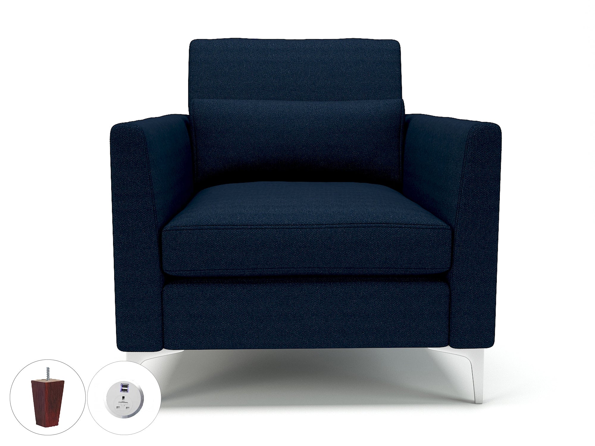 Office furniture roselle-90cm-wide-armchair-in-camira-era-fabric-with-socket Dynamic  Matt Black Colour Prime 