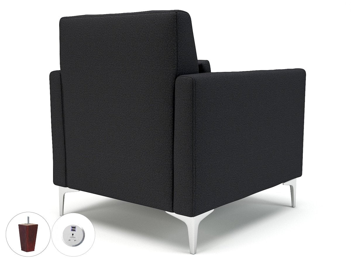 Office furniture roselle-90cm-wide-armchair-in-warwick-dolly-fabric-with-socket Dynamic  Chrome Colour Marmalade 