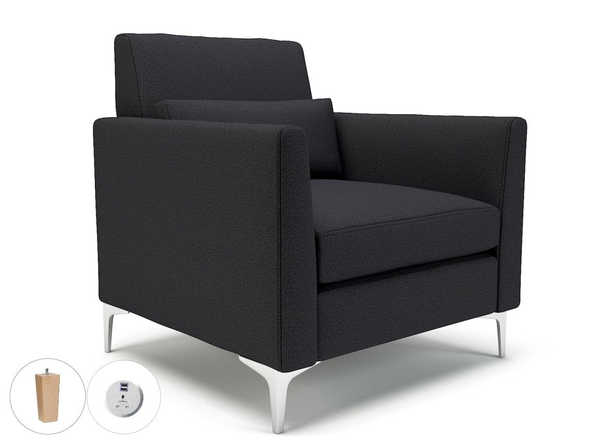 Office furniture roselle-90cm-wide-armchair-in-warwick-dolly-fabric-with-socket Dynamic  Ebony Wood Colour Marmalade 